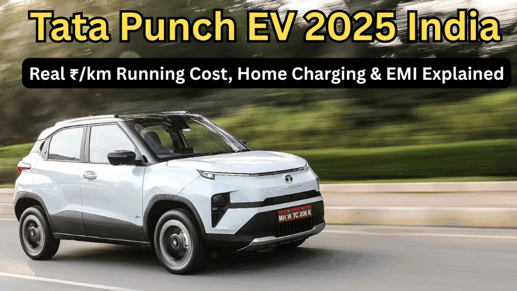 Tata Punch EV 2025 India: Real ₹/km Running Cost, Home Charging & EMI Explained
