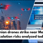 Ukrainian drones strike near Moscow; escalation risks analyzed today